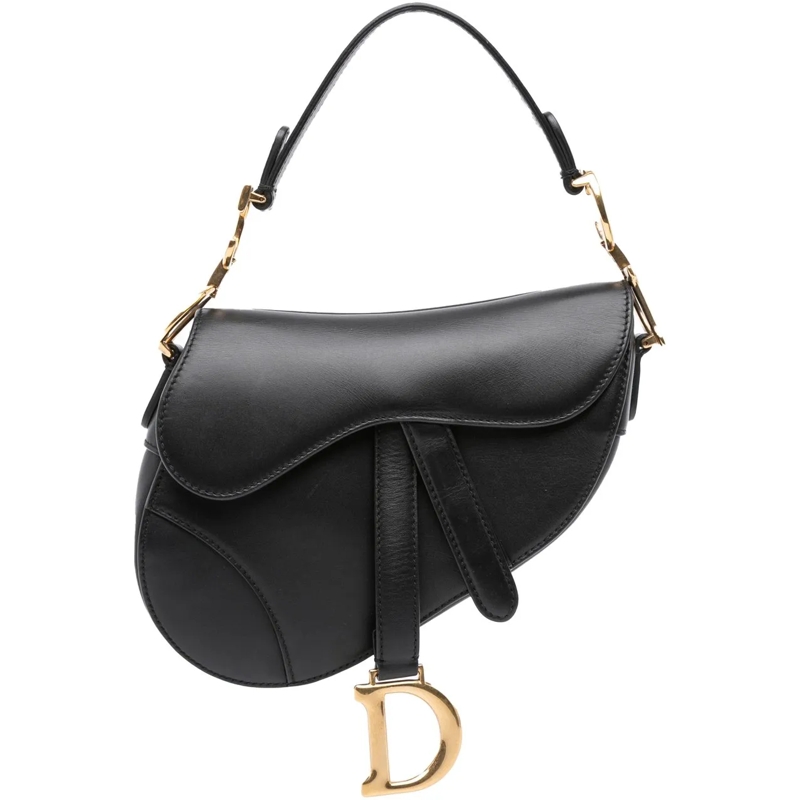 Christian Dior Schultertasche Mini Smooth Calfskin Saddle Bag schwarz