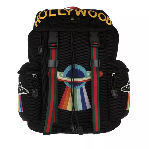 Gucci Mesh Techpack With Embroidery Black Backpack