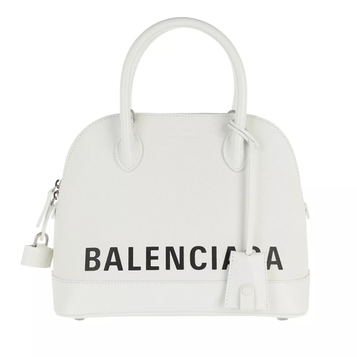 Balenciaga Ville S Top Handle Bag  White Black Bowling Bag