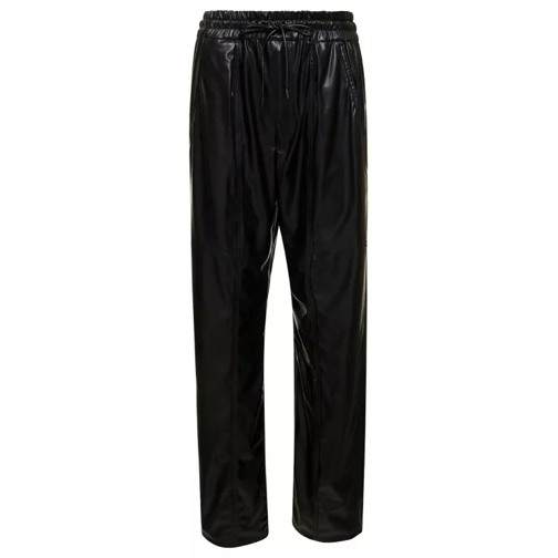 Etoile Isabel Marant Brina' Black Pants With Drawstring Closure In Shin Black Pantalons
