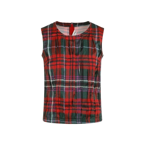 Comme des Garcons Blusen Multicolor Tartan Pleated Top Multicolor