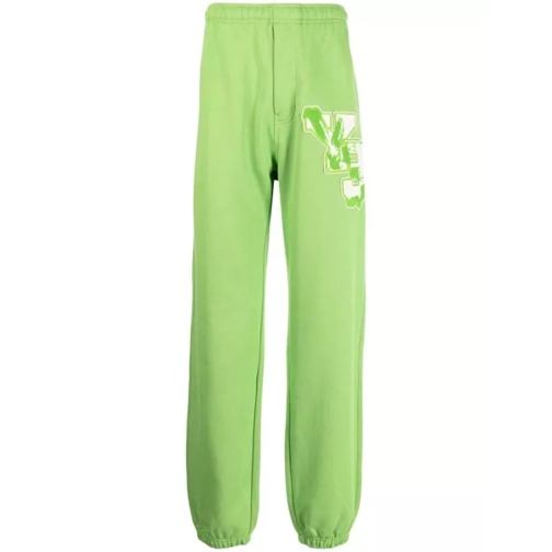 Y-3 Gfx Ft Logo-Patch Cotton Track Pants Green 