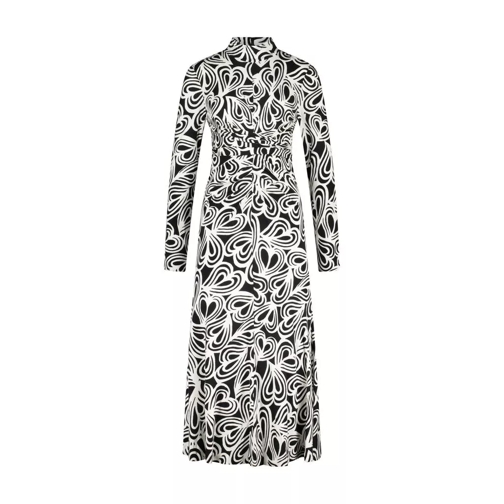 Diane von Furstenberg Kleid Midikleid mit verschnörkeltem Allover Print  Schwarz 