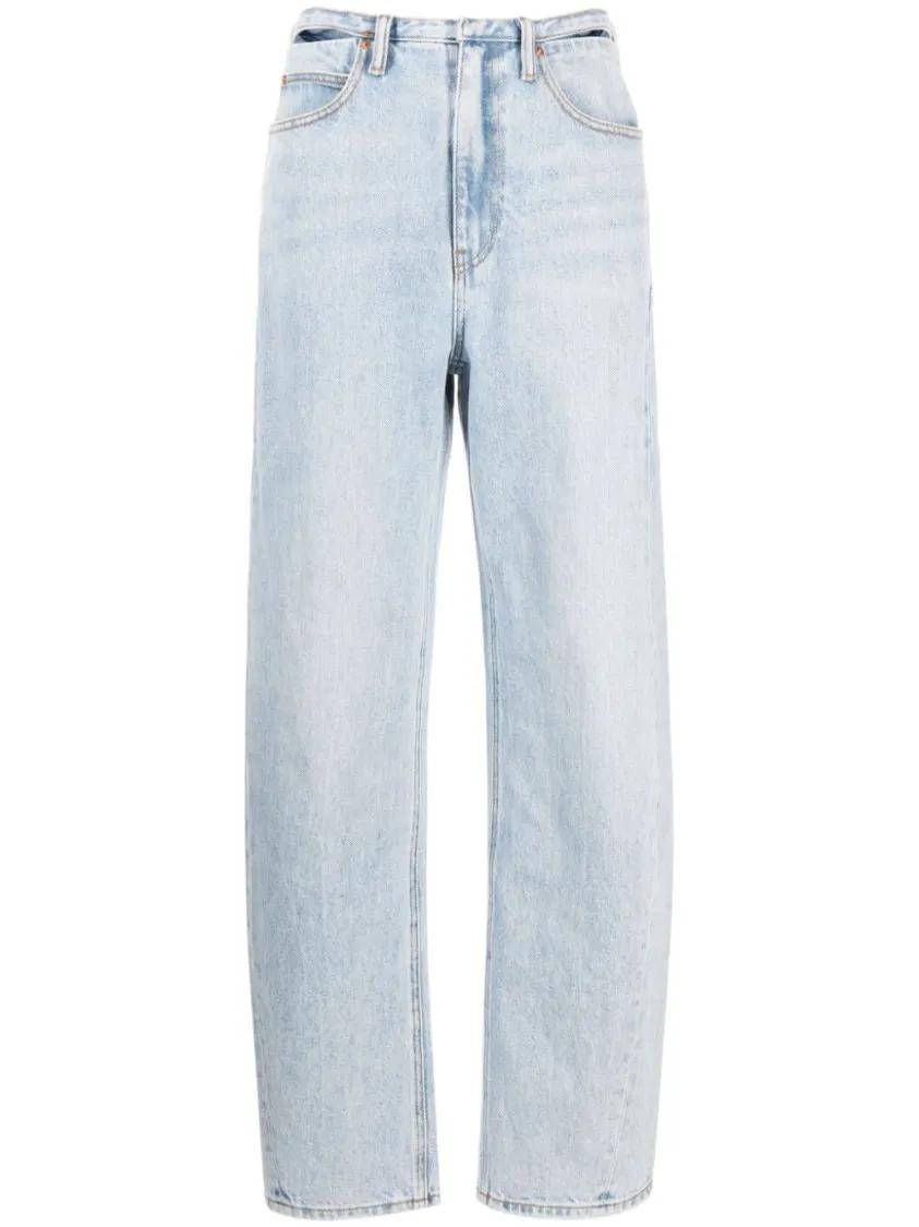 Alexander Wang - Cut-Out Cotton Straight Jeans - Größe 28 - blau