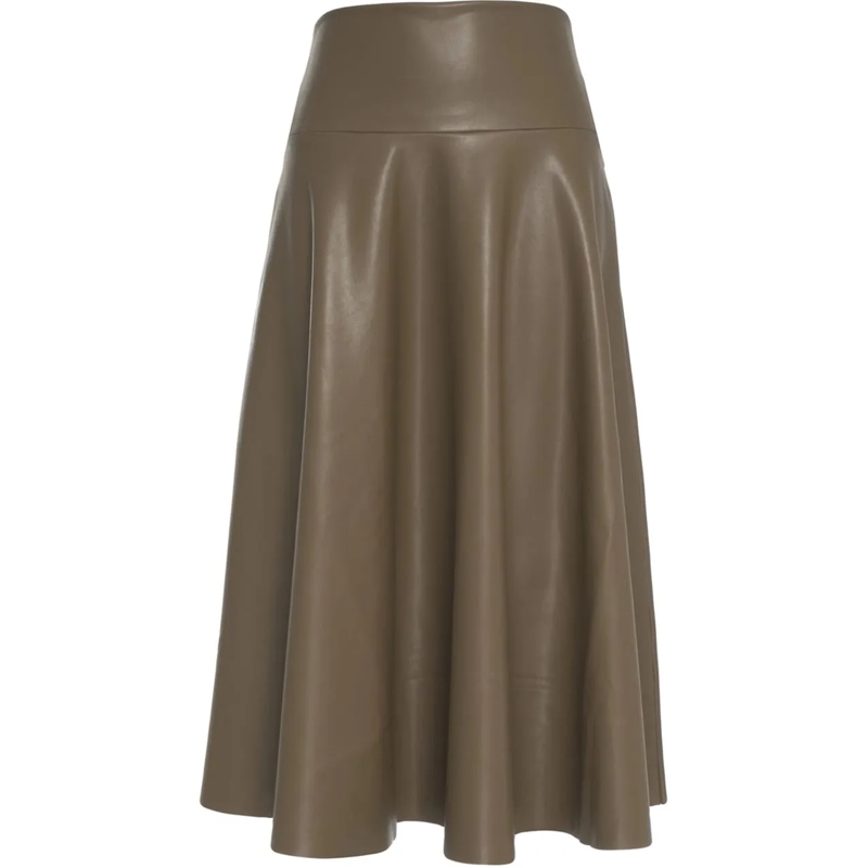 Norma Kamali Jupe midi Midi skirt made of faux leather grün
