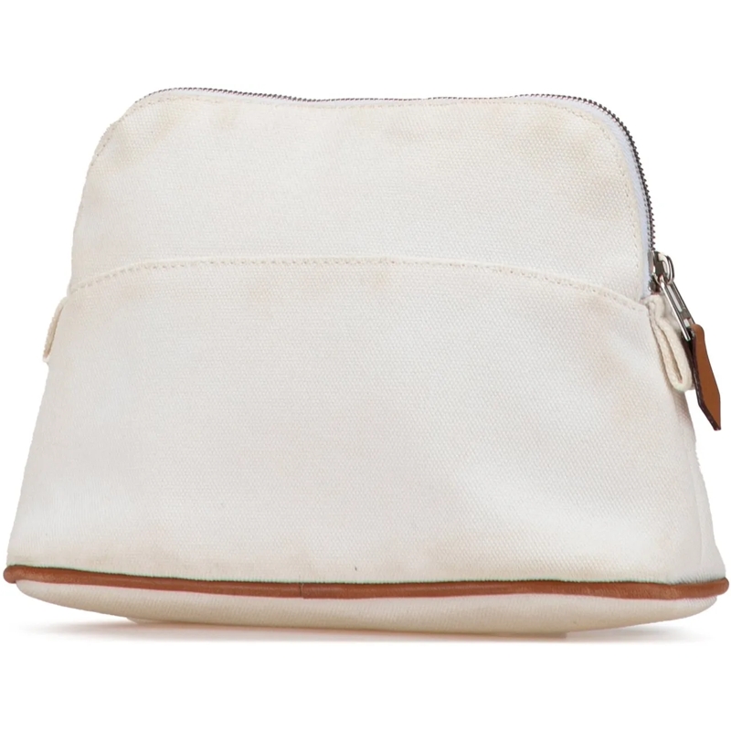 Hermès Necessaire Toile Bolide Trousse de Voyage PM weiß