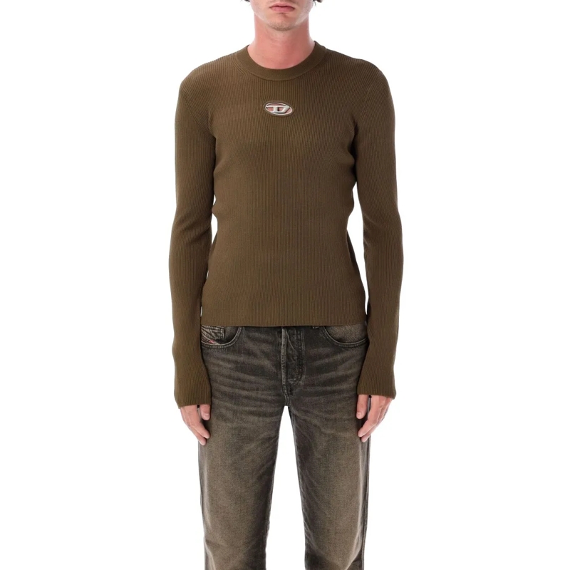 Diesel Pullover K-Zackary Mock Neck Jumper Brown