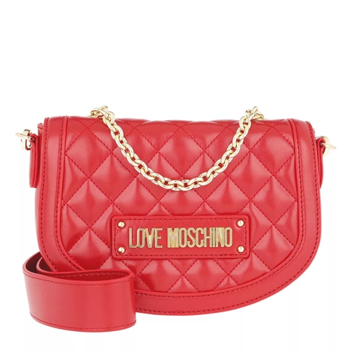 Love Moschino Quilted Nappa Pu Mini Crossbody Bag Rosso Saddle Bag
