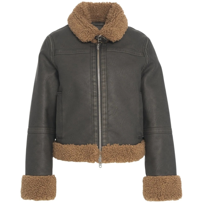 Stand Studio Veste de transition Faux leather jacket 'Lorelle' schwarz