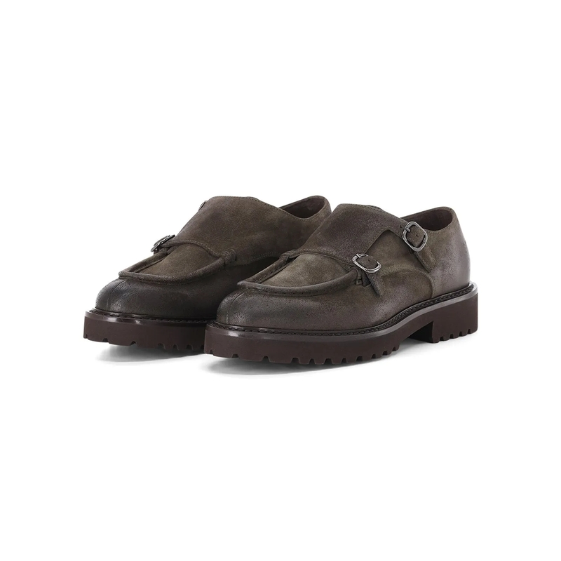 Doucal's Monkstraps Monks aus Leder grau