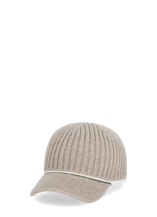 Brunello Cucinelli Mützen - Baseball Cap With Jewel - Gr. S - in Grau - für Damen