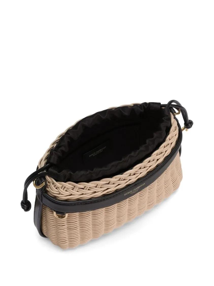 Thumbnail - Dolce&Gabbana Hobo Bags - Woven Design Bag With Shape And Drawstring Closure - Gr. unisize - in Beige - für Damen