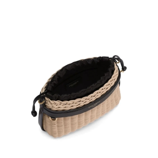 Dolce&Gabbana Schultertasche Woven Design Bag With Shape And Drawstring Closure Neutrals (Image 5)