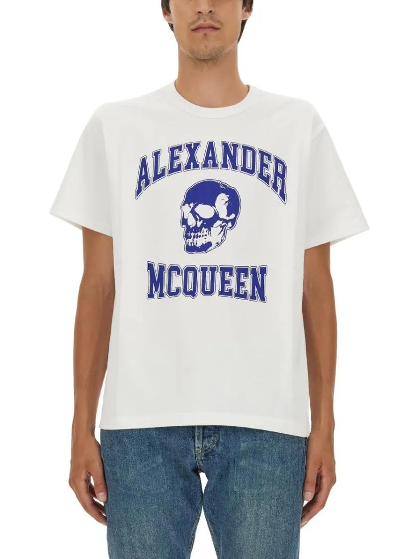 Thumbnail - Alexander McQueen - Skull Logo T-Shirt - Größe S - weiß