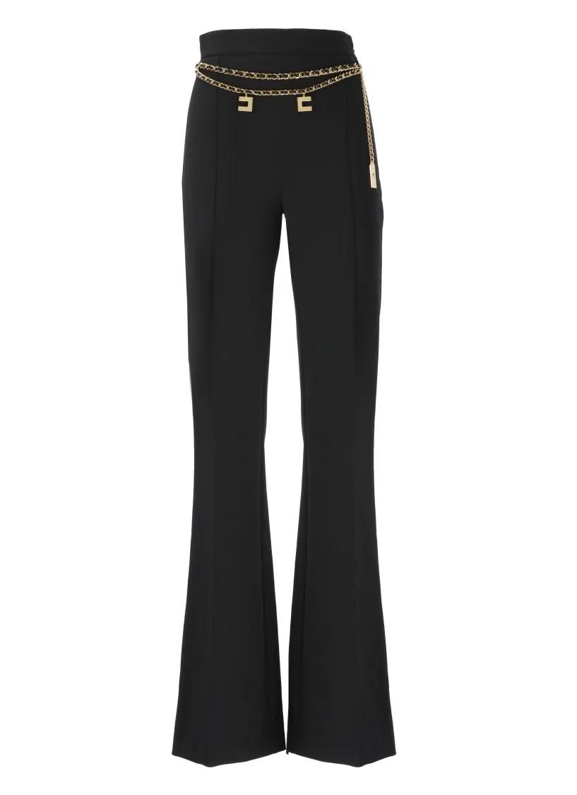 Elisabetta Franchi - Black Flared Pants - Größe 38 - schwarz