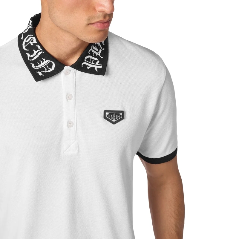 Philipp Plein Top Poloshirt Gothic Plein weiss(Image 4)