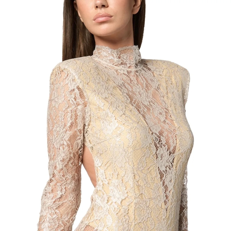 Philipp Plein Maxikleid Lace Long Dress rose(Image 2)