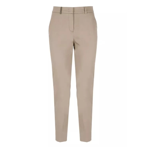 Peserico Cotton Trousers Brown 