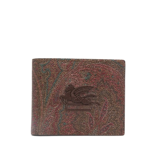 Etro Brown Wallet With Logo Brown Portemonnee