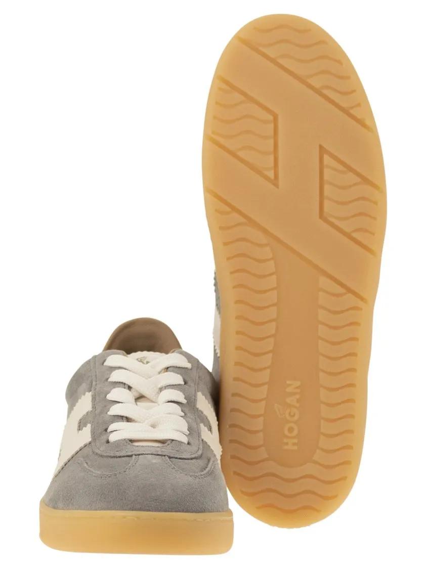 Thumbnail - Hogan Low-Top Sneaker - Suede Cool Sneakers With Nappa Leather Accents - Gr. 6_5 - in Grau - für Damen