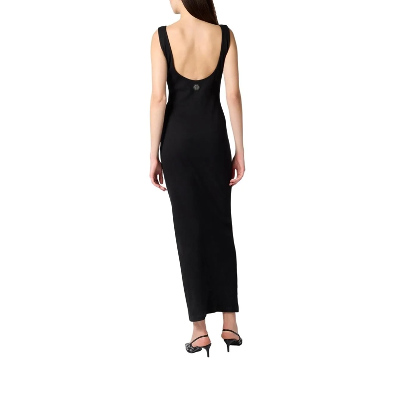 Philipp Plein Maxikleid Maxi Tank Dress Signature schwarz(Image 4)