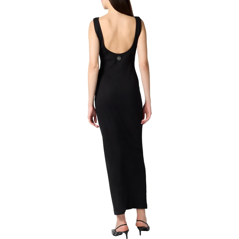 Philipp Plein Maxikleid Maxi Tank Dress Signature schwarz(Image 2)