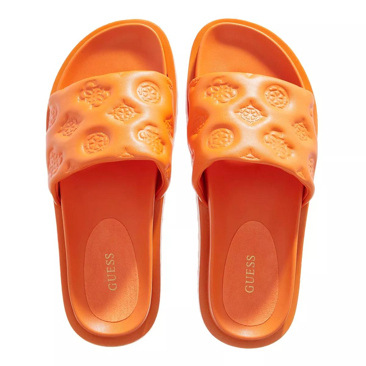 Orange gucci store flip flops