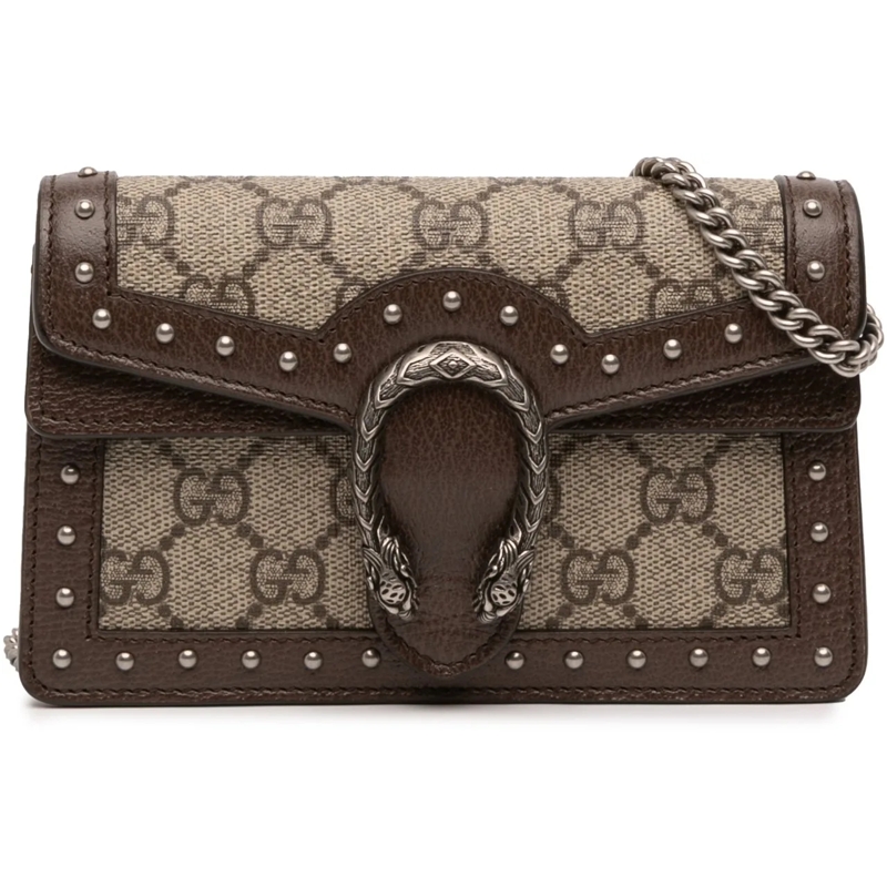 Gucci Sac à bandoulière Mini GG Supreme Studs Dionysus Crossbody braun