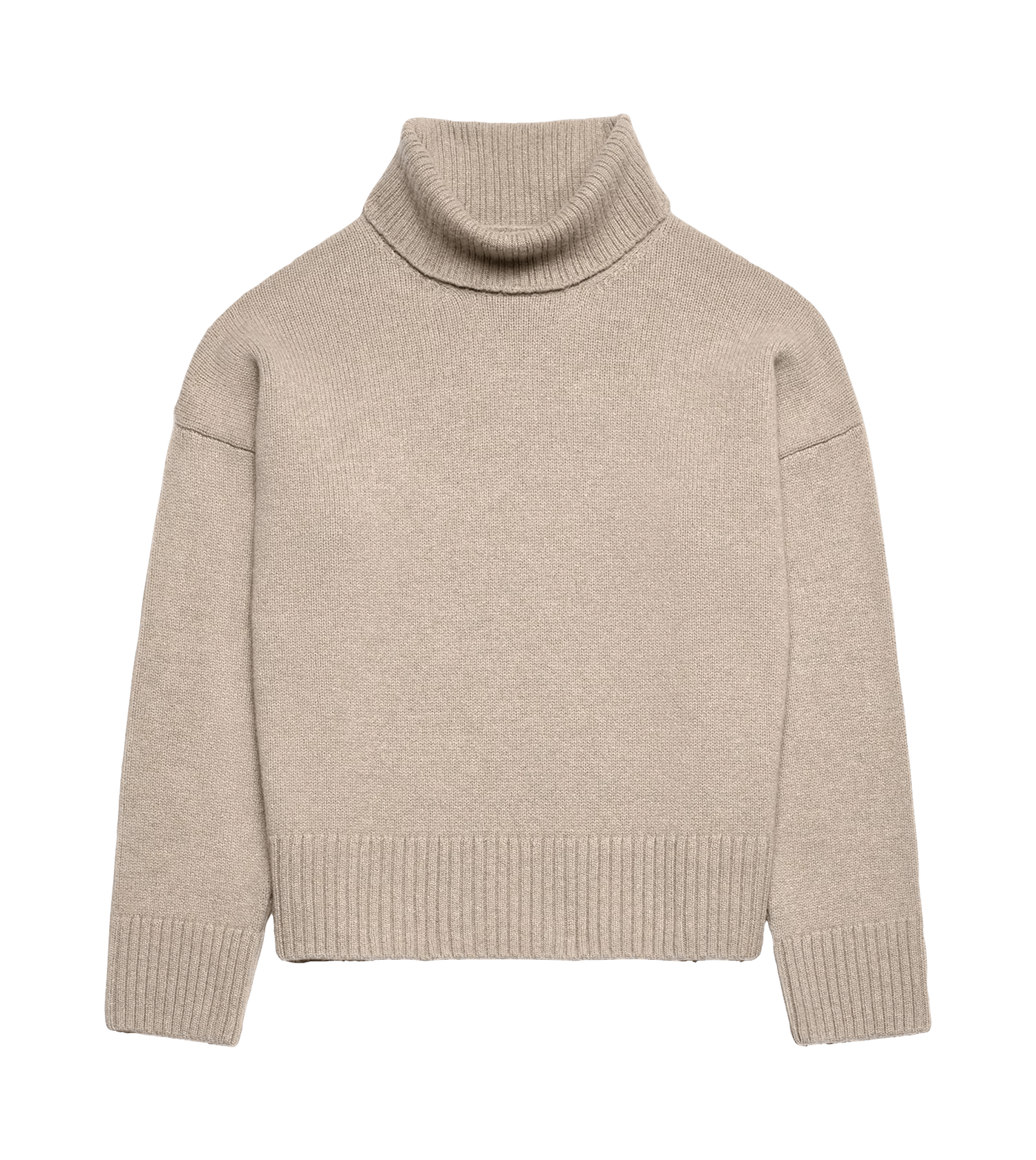 AMI Paris - Ami Woll-Kaschmir Rollkragenpullover - Größe XL - taupe