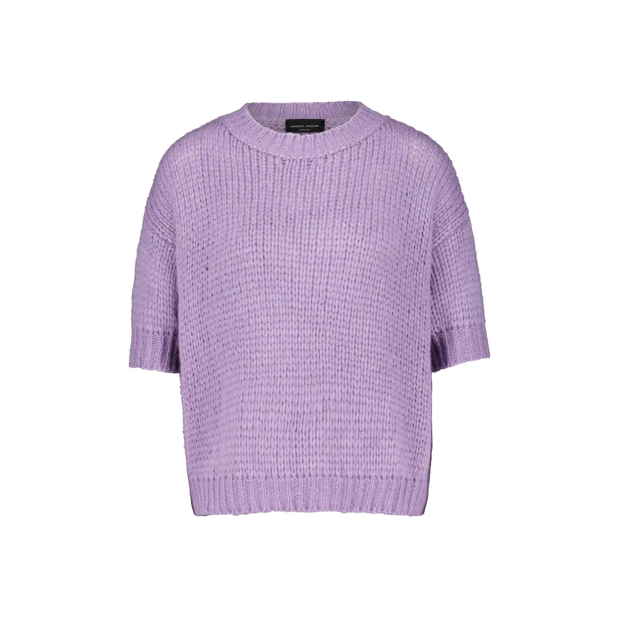 Roberto Collina - Kurzarmpullover 47701913796954 - Größe M - purple