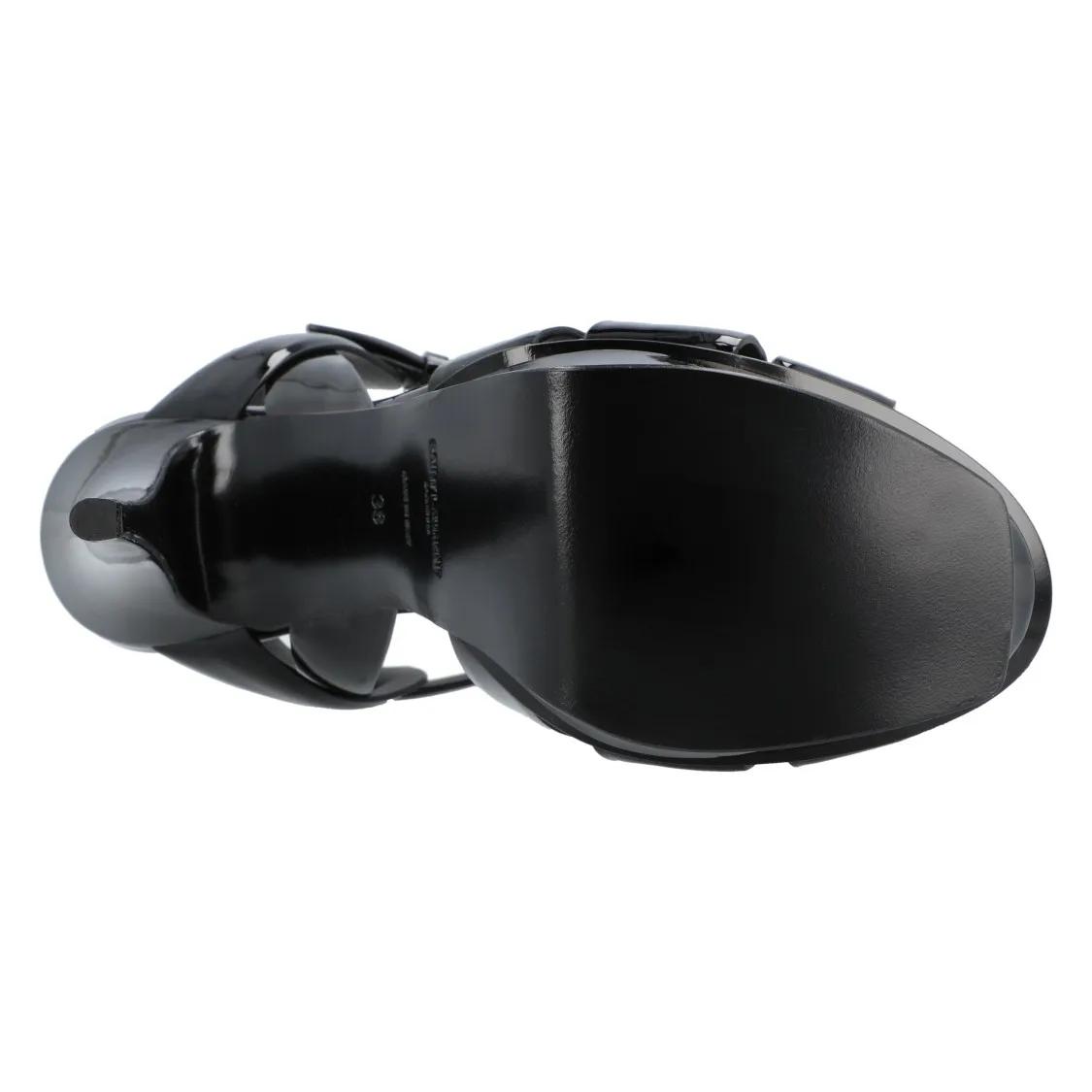 Thumbnail - Saint Laurent Sandalen - Tribute Platform Sandals In Patent Leather Black - Gr. 38 (EU) - in Schwarz - für Damen