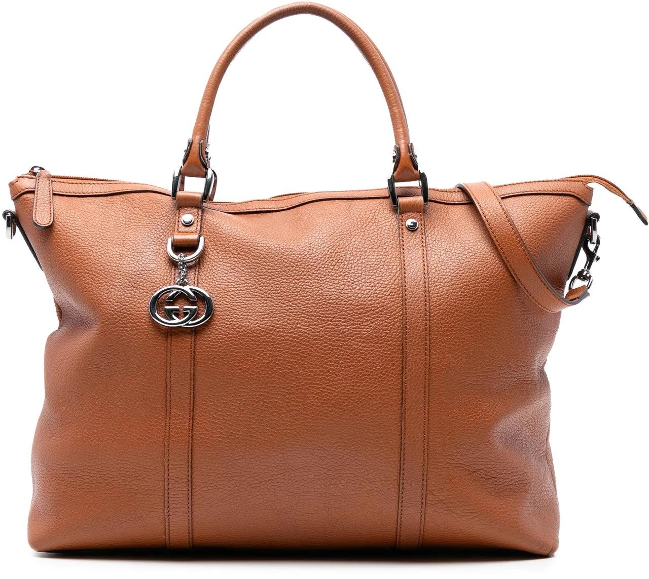 Gucci Hobo Bags - Leather GG Charm Satchel - Gr. unisize - in Braun - für Damen