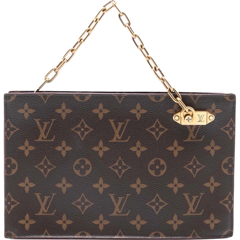 Louis Vuitton Pochette Monogram Legacy Chain Clutch braun