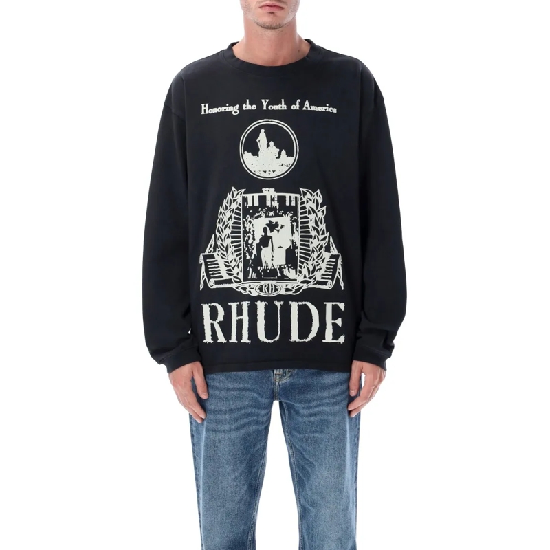 Rhude Top met lange mouwen Youth Of America Long Sleeve T-Shirt Black
