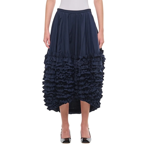 Molly Goddard Midi Rokken Isla Taffeta Ruffle Skirt Blue