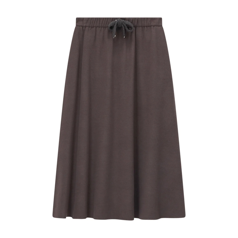 Herno Maxirock Midirock Resort aus Flanell braun