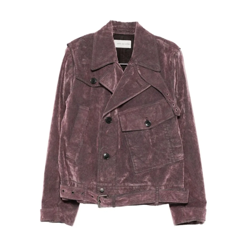 Dries Van Noten  Lilac Purple Corduroy Jacket Grey