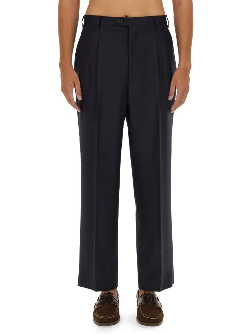 Thumbnail - Etro - Tailored Black Wool Pants With Sharp Pleats - Größe 50 - blau