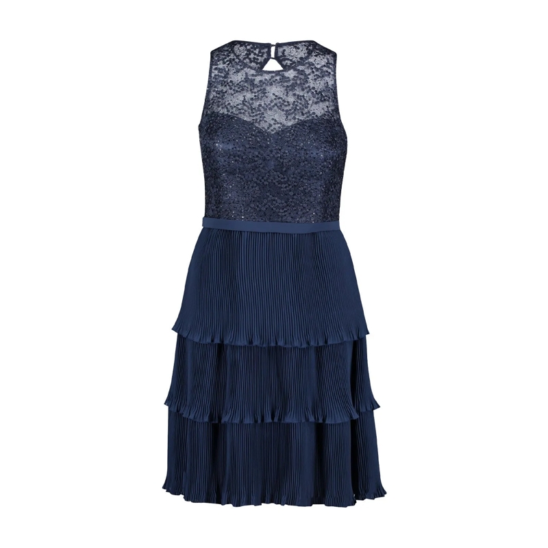Vera Mont  Abendkleid mit Spitze Dunkelblau