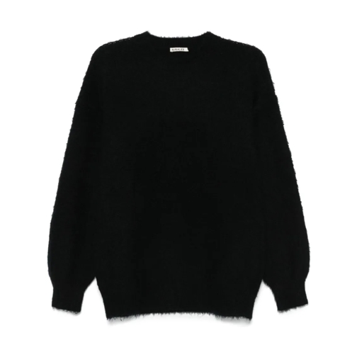 AURALEE Pullover Brushed Effect Sweater Black