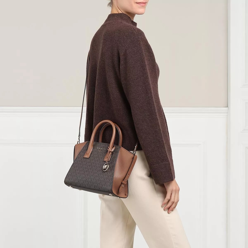 MICHAEL Michael Kors Tote Avril Small Satchel Brown Acorn(Image 3)