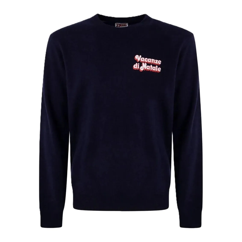 Mc2 Saint Barth Trui Deep Navy Crew Neck Sweater Blue