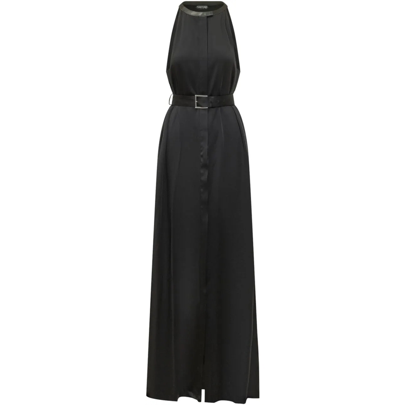 Tom Ford Maxikleid Abito Lungo con Scollo Halter schwarz