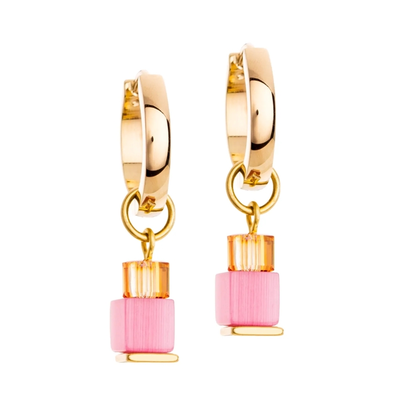 COEUR DE LION Ohrstecker Ohrringe Creole Cube Fusion Charm bunt