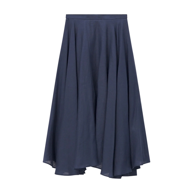 Lardini Minirok Midirock aus Leinen blau(Image 2)