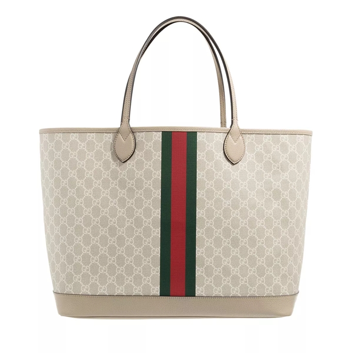 Gucci Ophidia Large Tote Bag Beige and White GG Supreme