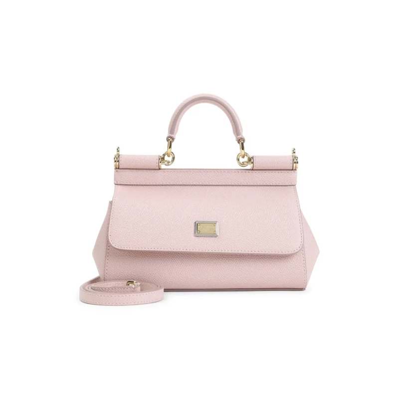 Dolce&Gabbana Sac à bandoulière Textured Leather Small Sicily Shoulder Bag Neutrals