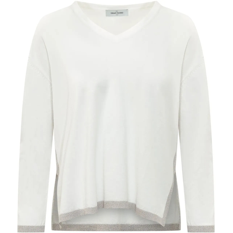 Gran Sasso  Pullover con Scollo a V weiß