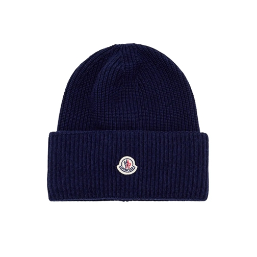 Moncler Hut Beanie Logo Hat Blue