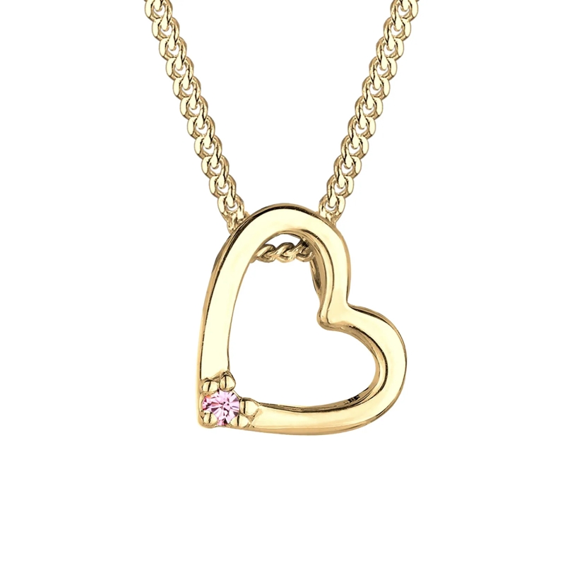 Elli Mittellange Halskette Halskette Herz 925 Sterling Silber, mit Kristallen gold(Image 4)